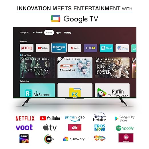 Sansui 75 Inch 4K Ultra HD Smart Google TV (JSW75GSUHDFF) | LED Display | Voice Control | Pebble Grey