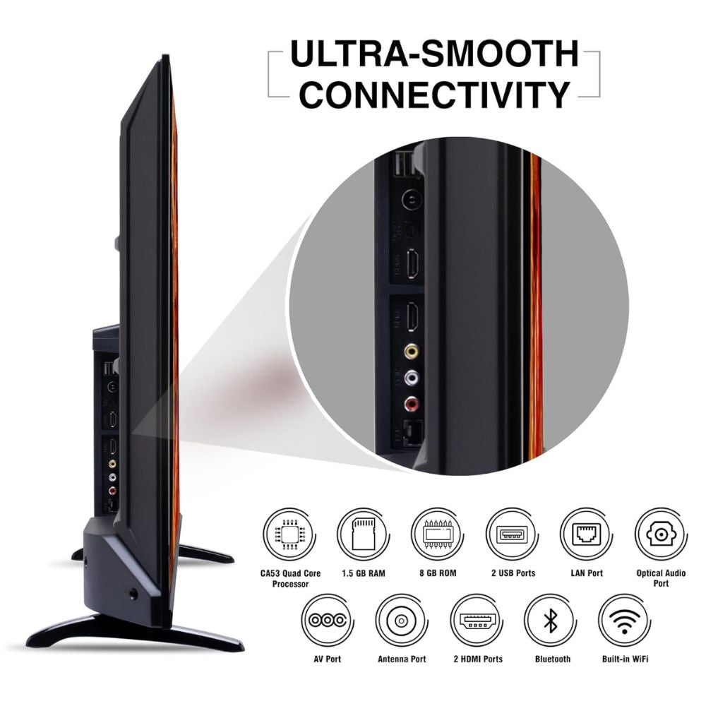 Sansui 109 cm (43 inches) SMART LED with CA53 processor, Android TV operating system, Dolby Audio support (Black) (JSW43GSFHD)