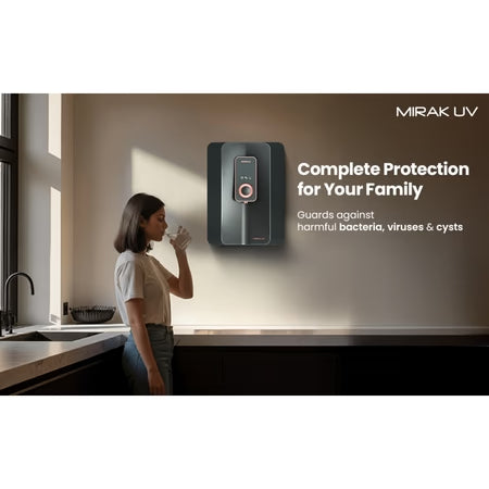 Havells Mirak RO+UV+Alkaline Water Purifier โ 6L Storage, Advanced Filtration, Healthy Mineral Water, Elegant Black Design