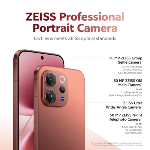 Vivo V70 5G (8GB RAM, 256GB Storage, Passion Red) – Snapdragon 7 Gen 4, 6500mAh Battery & AI Camera