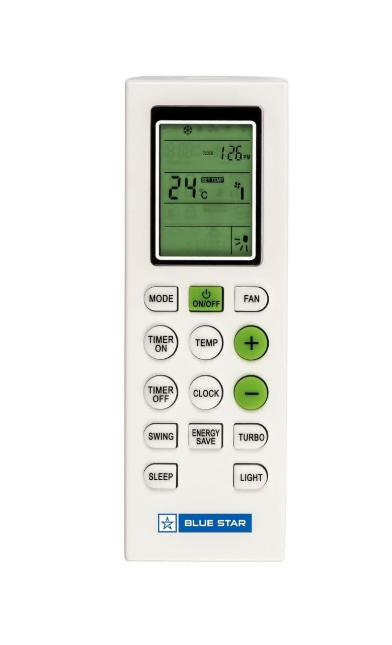 Blue Star 1.5 Ton 3 Star Fixed Speed Split AC | Copper Condenser | Anti-Corrosive Blue Fins | Turbo Cool | Model FC318VNU | White