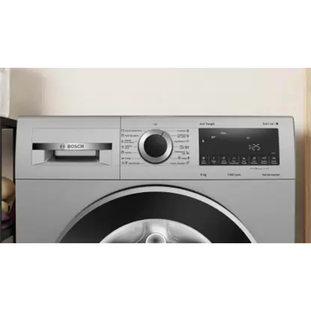 Experience advanced washing with Bosch 8 kg Front Load Washer in elegant silver.