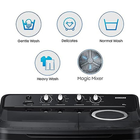 Washer: Explore features of Samsung's 8.5 Kg 5 Star Semi-Automatic.