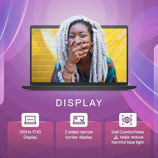 Dell Inspiron 3520 Laptop, 12th Gen Intel Core i3-1235U Processor, 8GB, 512GB SSD, 15.6" (39.62Cms) FHD Display- 3 Side Narrow Border, Win 11 + MSO'21, 2 Tuned Speakers, Black, Thin & Light-1.65Kg