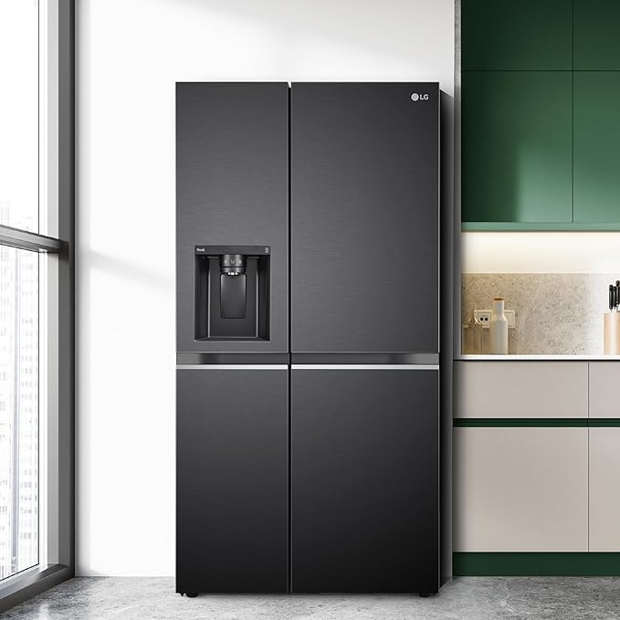LG 630 L 3 Star Frost Free Side-by-Side Refrigerator with Door Cooling+, Hygiene Fresh+, Smart Inverter & Wi-Fi (GL-L257CMC3, Matt Black, Ice & Water Dispenser)