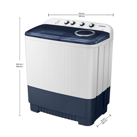 Washer: Explore features of Samsung's 9.5kg Semi-Auto with Hexa Storm and Turbo Dry.