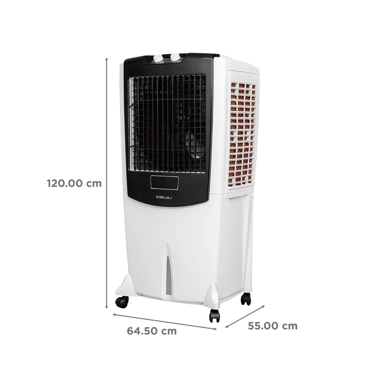 Bajaj Shield Mighty 122L Desert Air Cooler – Turbo Fan & Antibacterial Honeycomb Technology, White