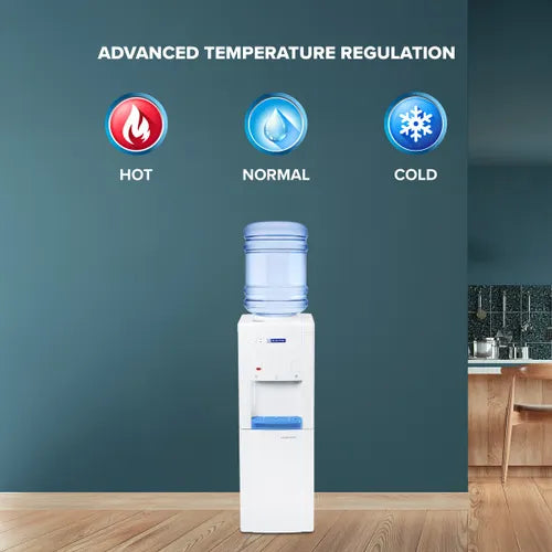 Blue Star Water Dispenser 20 Litres | Hot, Cold & Normal | Cooling Cabinet 20L | Stainless Steel Tank | Drip Tray | BWD3FMRGA White