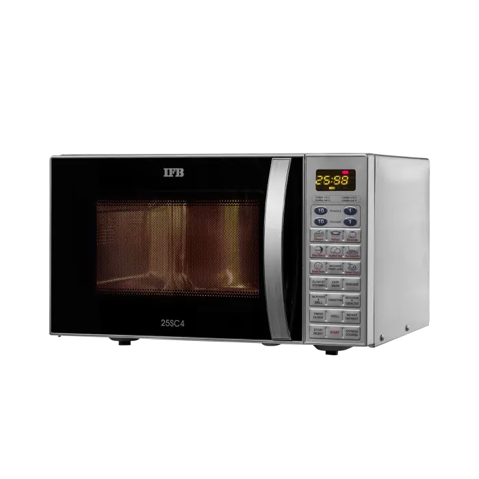 Top-tier tech: IFB 25SC4 - Best 25 L metallic silver convection microwave.