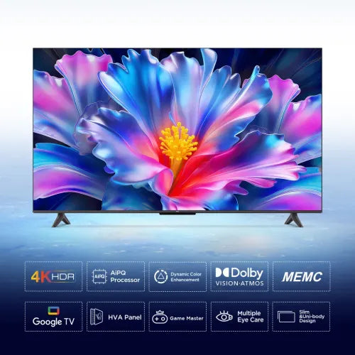 TCL P6L 139 cm (55 Inch) 4K HDR Smart Google TV | HVA Panel | AiPQ Processor | Dolby Audio | Game Master | 55P6L