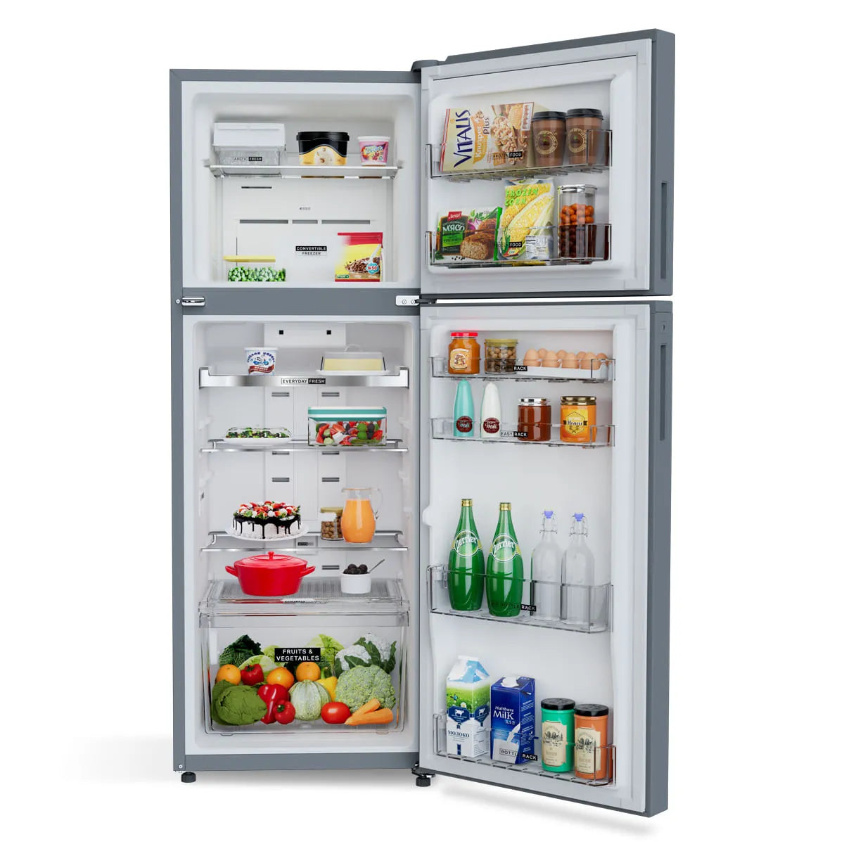 Whirlpool Intellifresh Pro 308L Convertible Refrigerator 2 Star Frost Free Double Door Smart Inverter Alpha Steel Fridge