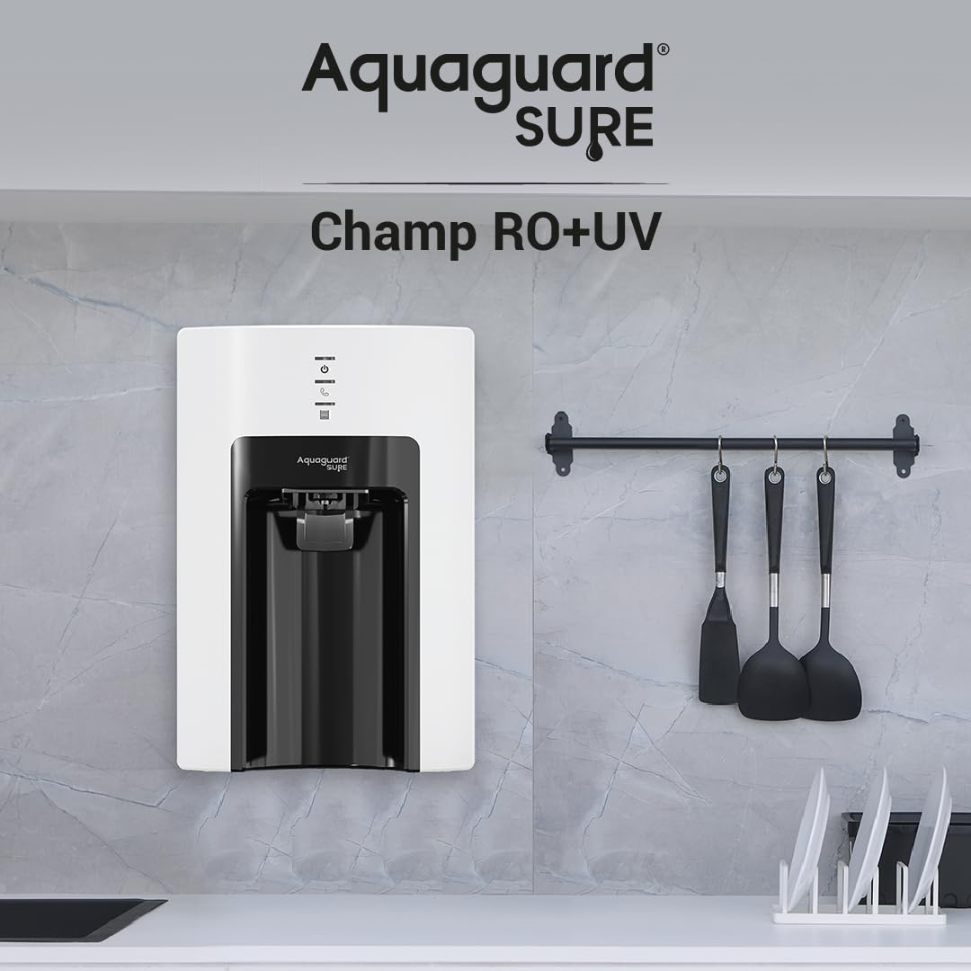 Aquaguard Sure Champ RO+UV 1X Water Purifier – Free Service Plan, 30x Impurity Removal