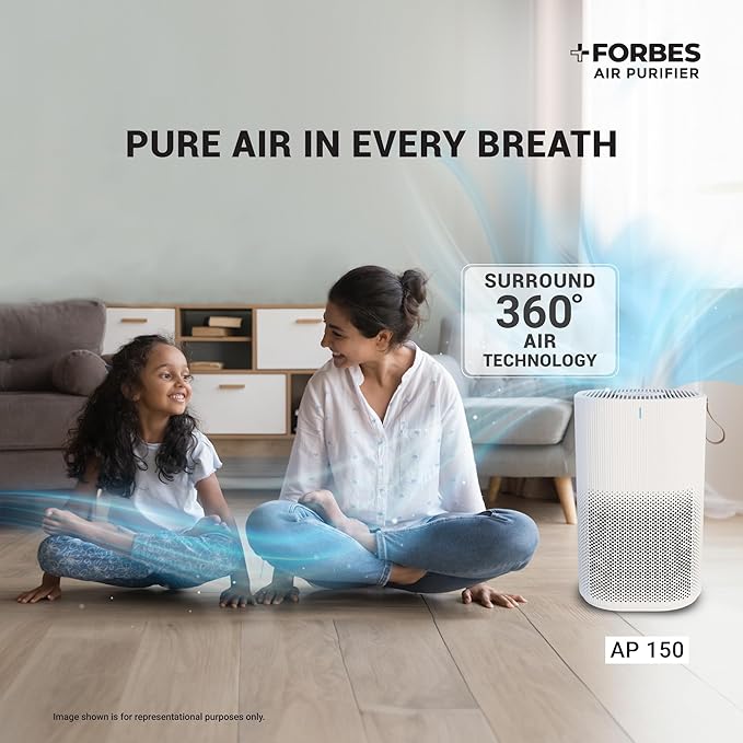 Eureka Forbes Air Purifier 150 With True Hepa H13 Filter & Surround 360° Air Technology | Removes 99.97% Dust & Particulate Matter | 3-Stage Purification