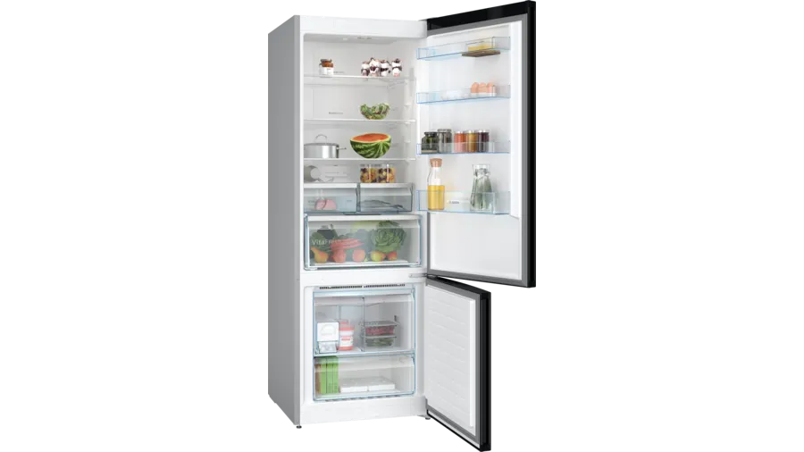Bosch 508 L Frost Free Double Door 2 Star Refrigerator  (Black, Grey, KGN56CX41I)