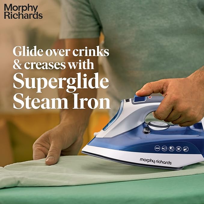Morphy Richards Super Guide 2000-Watt Steam Iron (White/Blue)