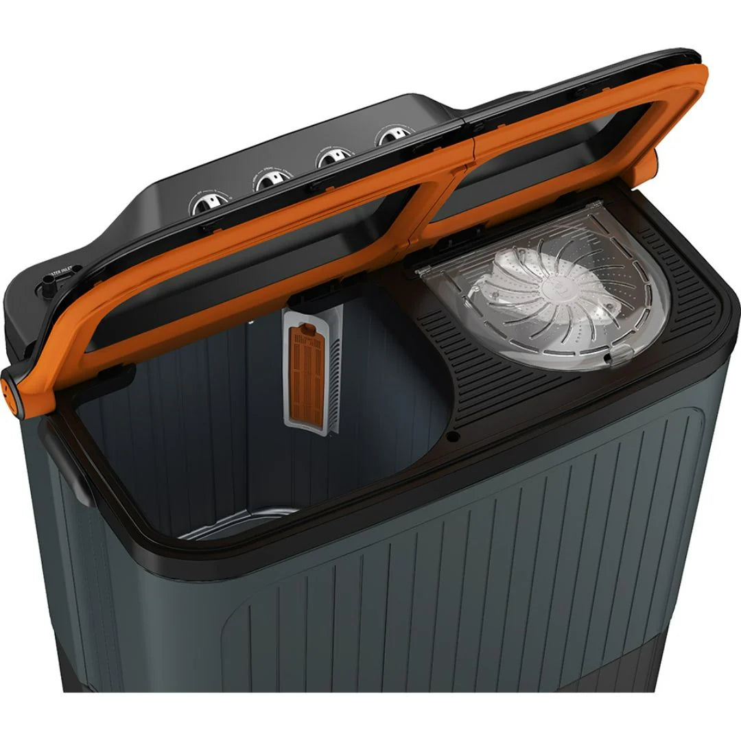 Lloyd 7.5 kg Semi Automatic Top Load Washing Machine Black, Orange (GLWMS75AVGEL)