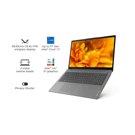 Efficient Lenovo Laptop: i3 11th Gen, 8GB RAM, 512GB SSD, Win 11, 15.6", Grey