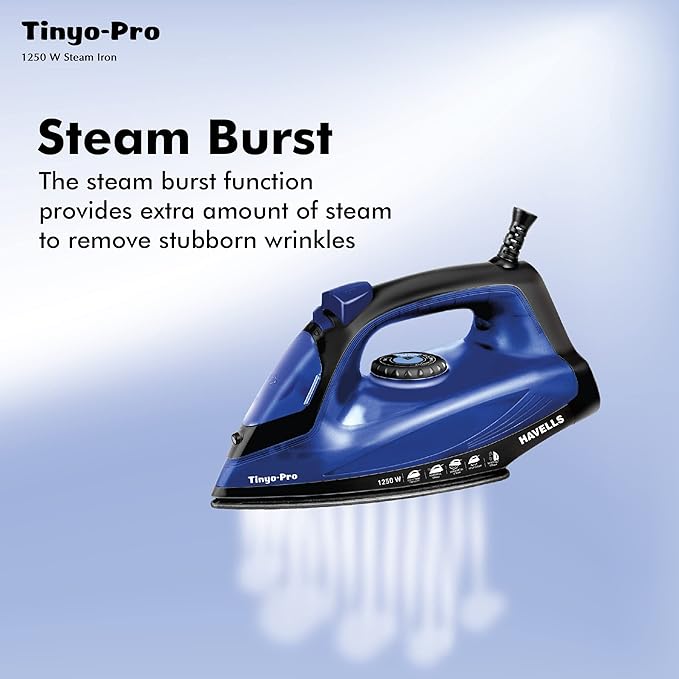 Havells Tinyo Pro 1250 Watt Steam Iron Press with Powerful Steam Spray