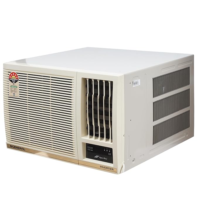 General 1.2 Ton 5 Star Inverter Window AC With Super Wave Technology 3-Speed Cooling (2025 Model,AFGB14CHWA-B, White)
