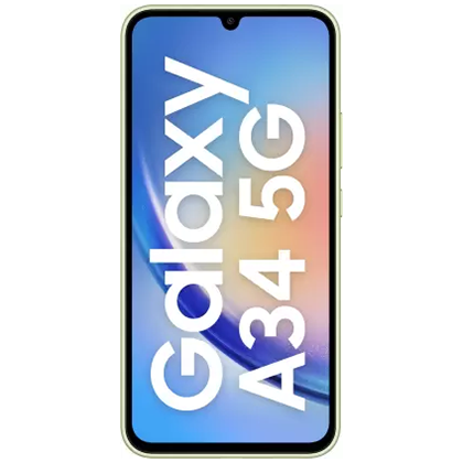 Phone: Explore features of the SAMSUNG Galaxy A34 5G in Awesome Lime.