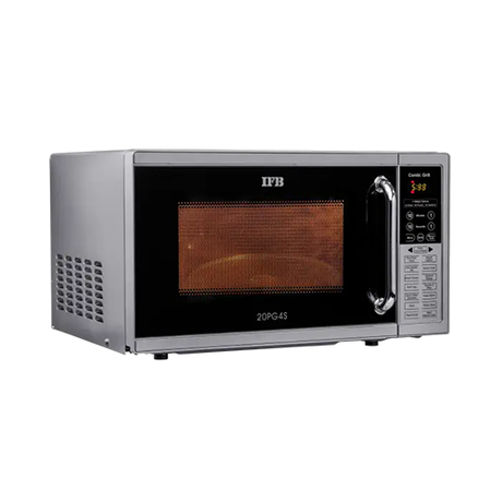 Top-tier tech: IFB 20PG4S - Best 20 L metallic silver grill microwave.