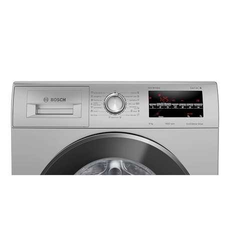 Elevate washing with Bosch 8 Kg Fully Automatic Front Load (Silver).
