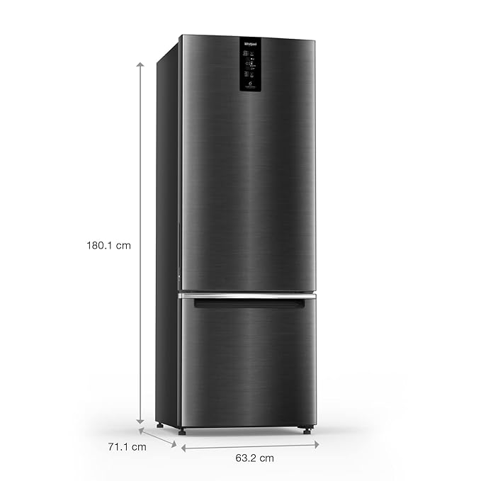 Whirlpool 312L 3 Star Convertible Inverter Double Door Refrigerator, Steel Onyx-Z (W.POOL REF 21832)