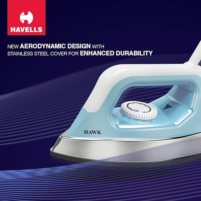 Havells Hawk 1100 Watt Heavy Weight Dry Iron (BLUE)
