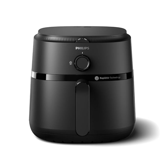 PHILIPS Air Fryer NA130/00, Uses 90% Less Fat, 1700W, Up to 6.2 Litres with Rapid Air Technology (Black), Extra Large