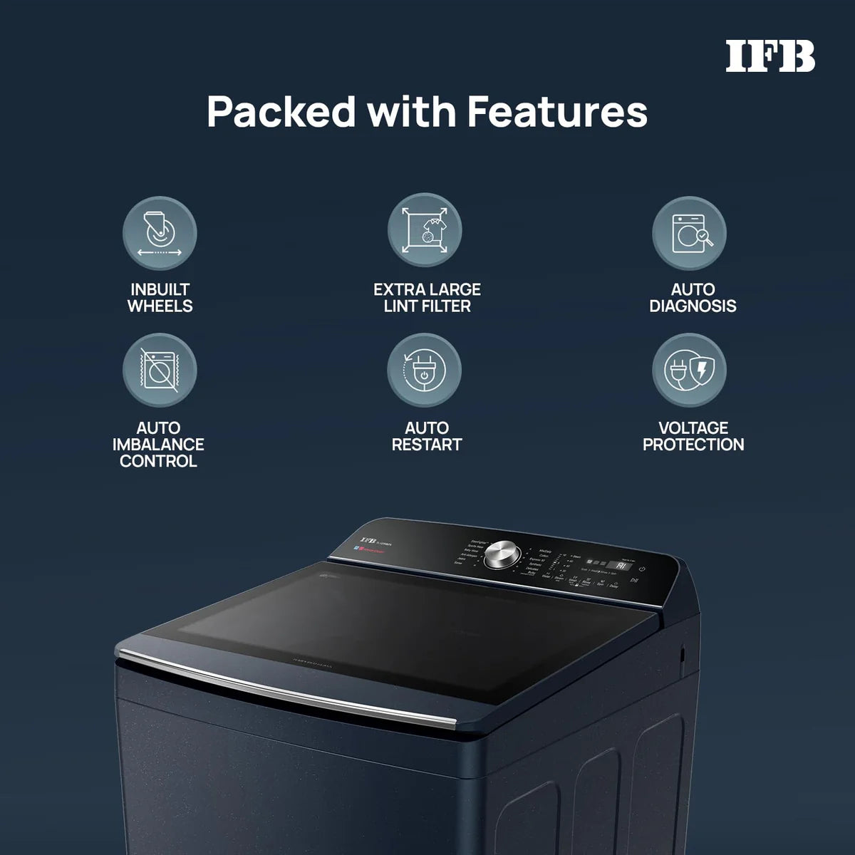 IFB DeepClean® 12 Kg Top Load Washing Machine | Power Steam®, In-Built Heater, Smart Wash Programs (TL121RB2SID Royal Blue))
