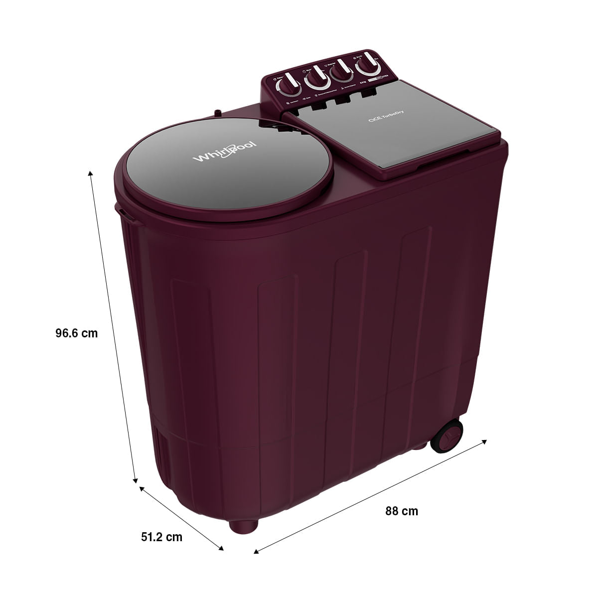 Whirlpool 8.5 Kg Semi Automatic with Faster Drying - Ace Turbo Dry Xtraa,Wine Dazzle (30351)