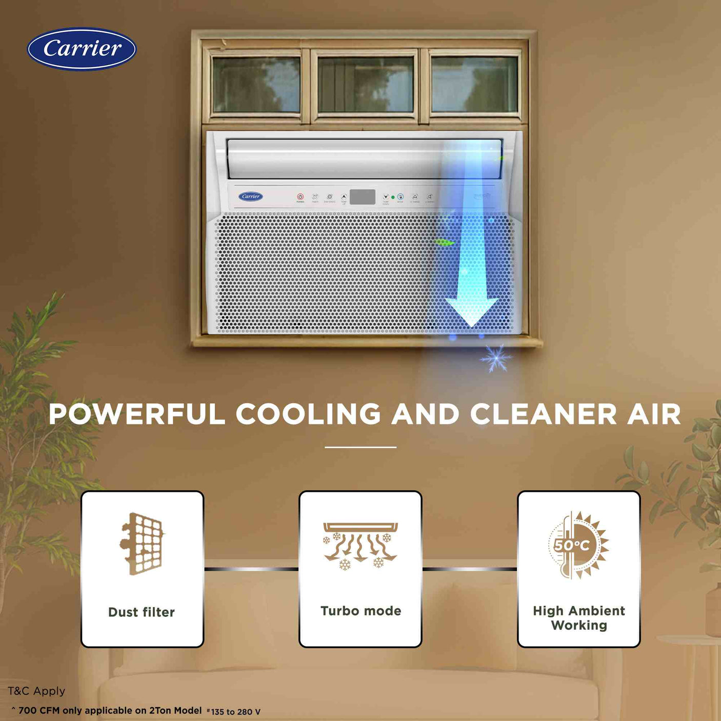 Carrier ESTRELLA PLATINUM-X FXi 19K 5 STAR Window Inverter AC