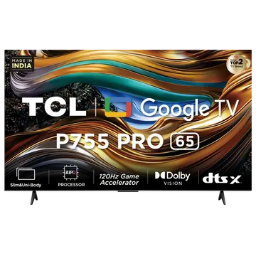 TCL 165.1 cm (65 inch) Ultra HD (4K) Google TV, 65P755 PRO, Black
