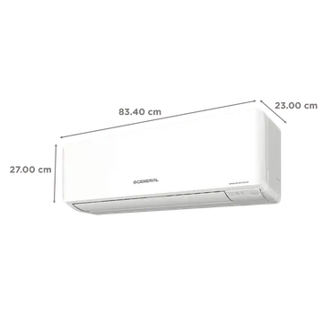 O General 1 Ton 2 Star Inverter Split AC (ASGG12CPAB-B-IND, Copper Condenser, White)