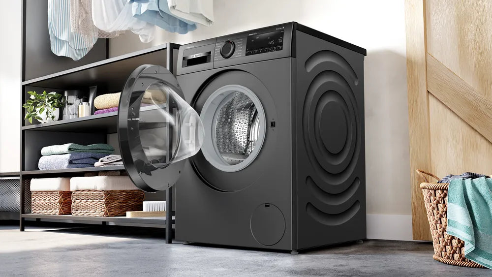 Bosch 9 Kg Fully Automatic Front Load Washing Machine | AI ACTIVE Water Plus, In-Built Heater, 5 Star, Cast Iron Grey | WGA242IRIN