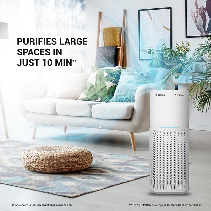 Eureka Forbes Air Purifier 355 With True Hepa H13 Filter & Surround 360° Air Technology|Removes 99.97% Dust|4-Stage Purification In 10 Mins|Convenient,White