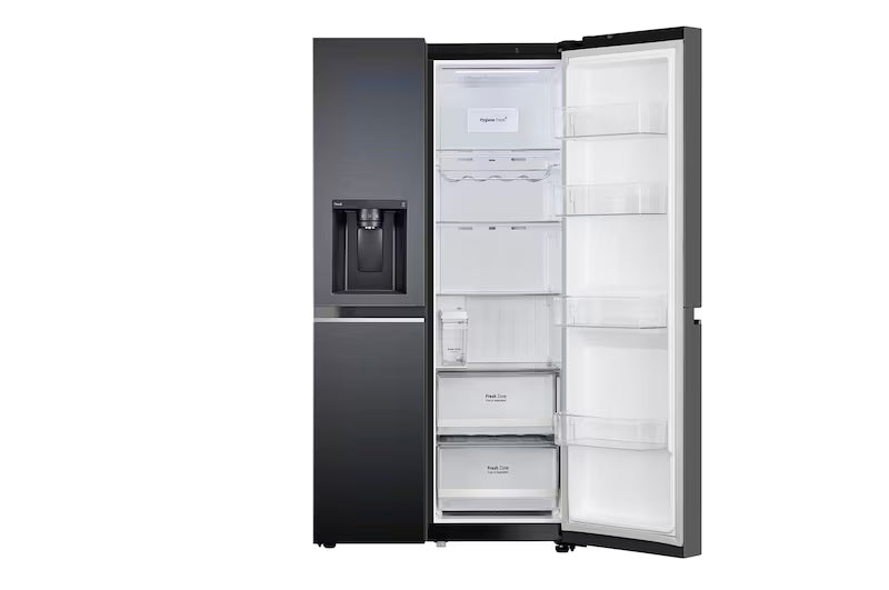 LG 630L, Side-by-Side Refrigerator,GL-L257CMC3, Wi-Fi Convertible, Water & Ice Dispenser, Matte Black Finish, 3 Star