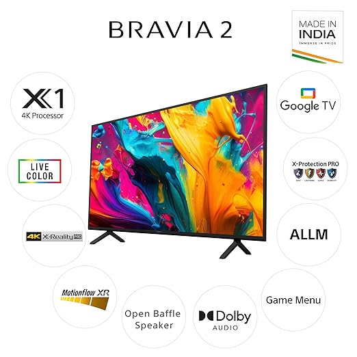 Sony BRAVIA 2 Series 108 cm (43 inches) 4K Ultra HD Smart LED Google TV K-43S20 (Black)