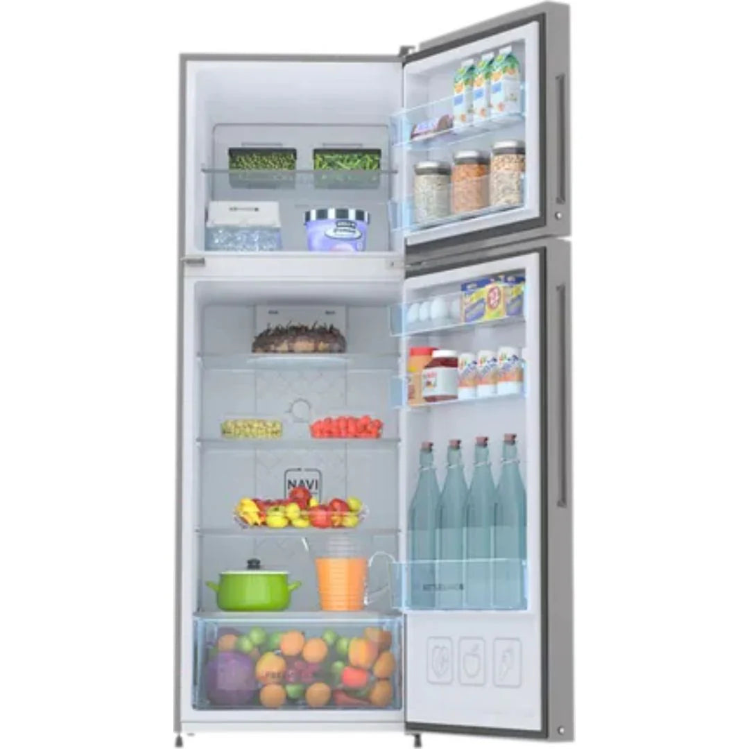 Haier 240.0 L HRF-2902EMS-P 2 Star Turbo Icing Convertible with Inverter Frost Free Double Door Refrigerator ( Moon Silver)