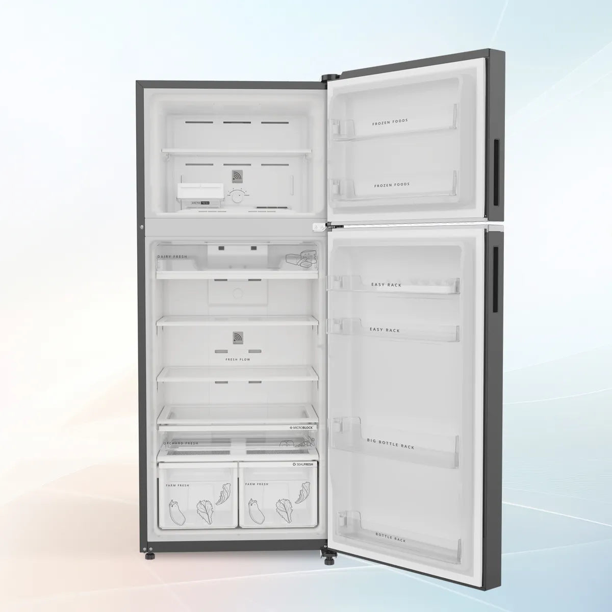 Whirlpool IntelliFresh 411L Convertible Frost Free Refrigerator | 5-in-1 Modes, IntelliSense Inverter, Illusia Steel, 2 Star