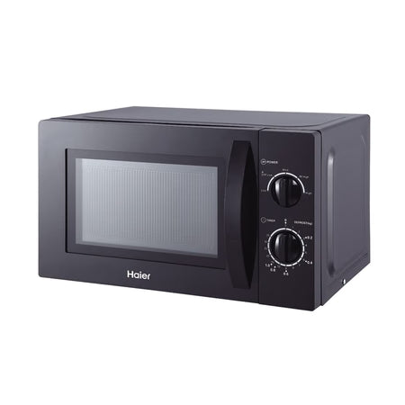 Haier HIL2001MWPH 20L Solo Microwave Oven | 5 Power Levels, 35-Min Timer, Black