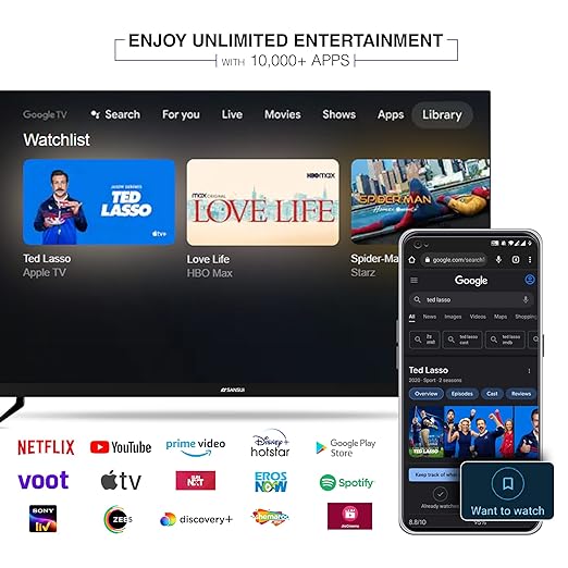 SANSUI 80 cm (32 inches) HD Ready Smart A+ LED Google TV JSWY32GSHD (Black)