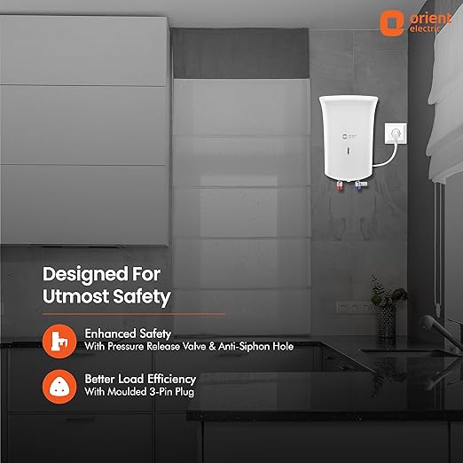 Orient Electric Primus 3L High Strength Polymer Body Electric Instant Hanging Water Heater (White)