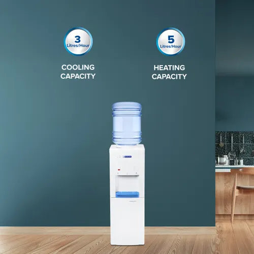 Blue Star Water Dispenser 20 Litres | Hot, Cold & Normal | Cooling Cabinet 20L | Stainless Steel Tank | Drip Tray | BWD3FMRGA White