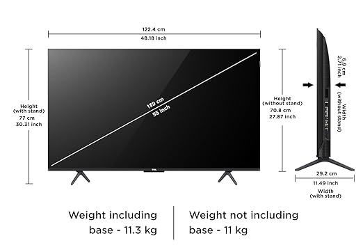 TCL 139 cm (55 inches) 4K Ultra HD Smart QLED Google TV 55C655 (Black)