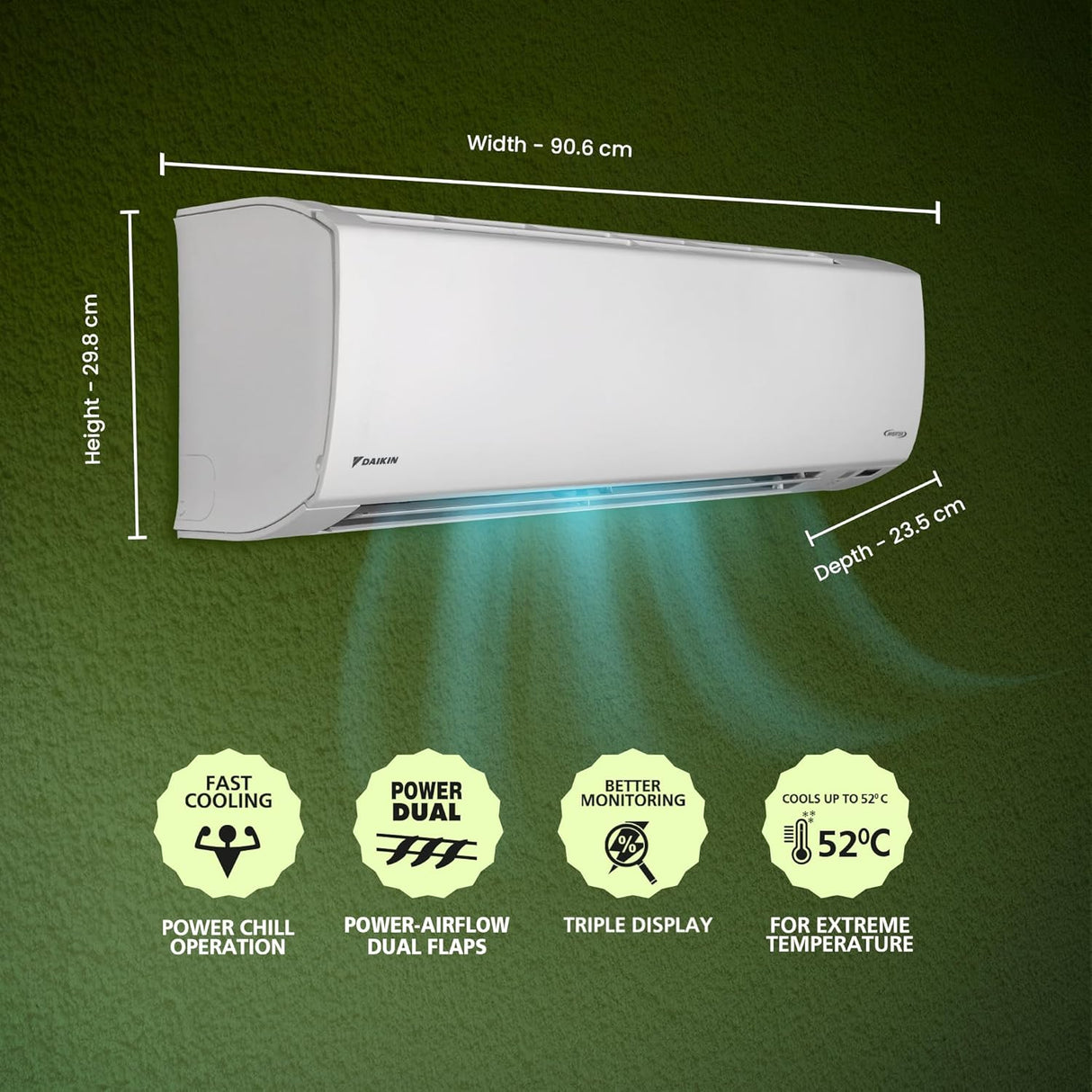 Daikin 1.5 Ton 3 Star Inverter Split AC | Copper Condenser | PM 2.5 & Apatite Filter | Model ATKL50UV16VAF | White
