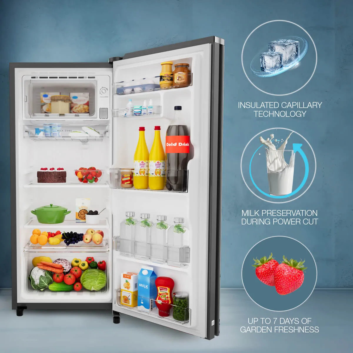 Whirlpool  192L 3 Star Glass Finish Single Door Refrigerator Icemagic Pro (73221)