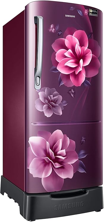 Samsung 183L 5-Star Direct-Cool Single Door Refrigerator with Digital Inverter, Base Stand Drawer (RR20D2825CR/NL, Camellia Purple Red)