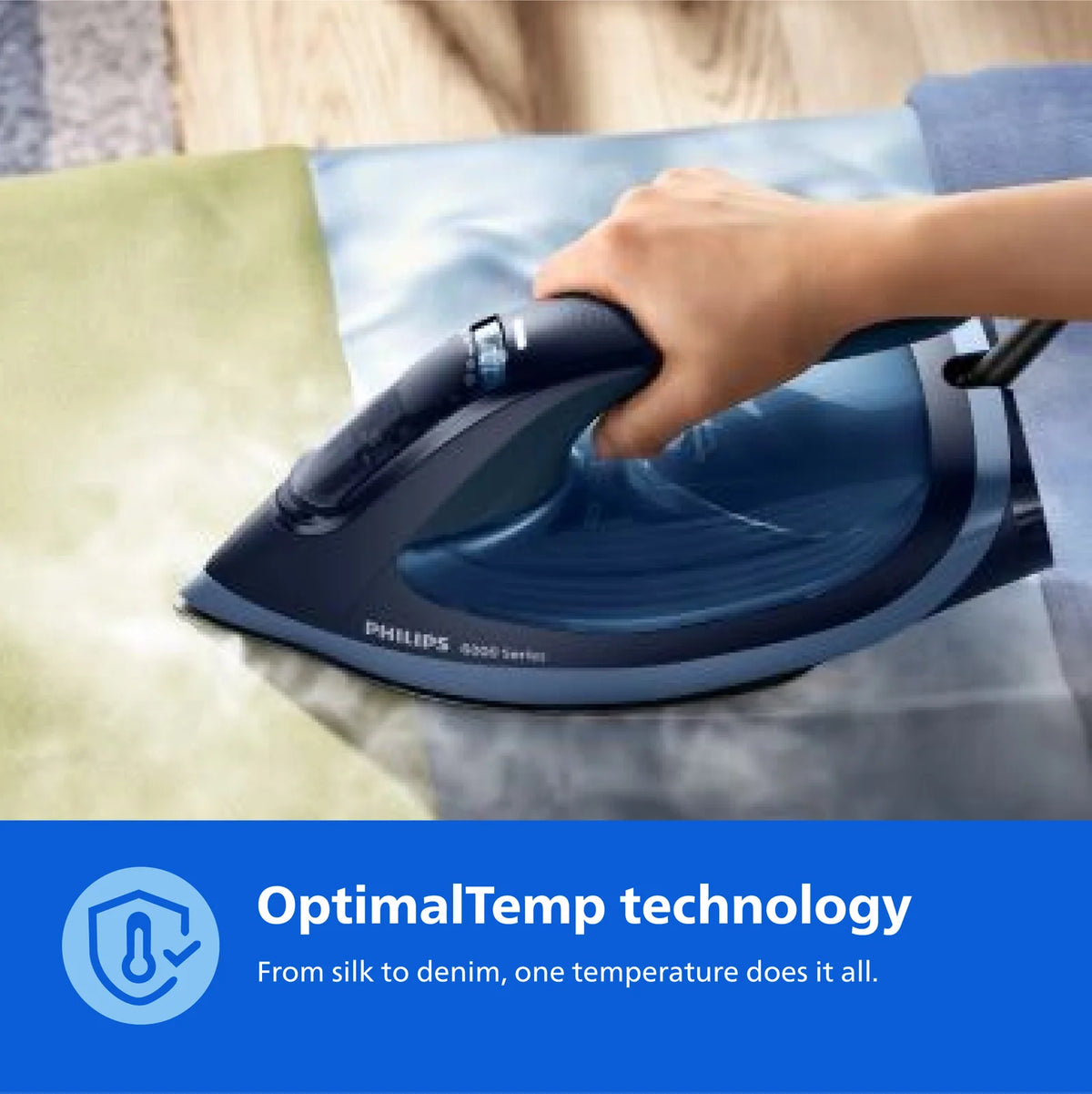 Philips DST6120/20 2600W Premium Steam Iron: SteamGlide Advanced, 55g/min Steam Boost, OptimalTEMP