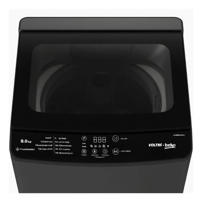 Voltas Beko 8 Kg Top Load Washing Machine | 5 Star Energy Rating | Fully Automatic | Grey (WTL8006UAA)